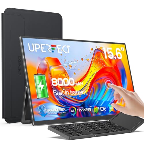 UPERFECT Écran Tactile Portable 15,6 Pouces, Batterie Intégrée 8000mAh, Moniteur Tactile...