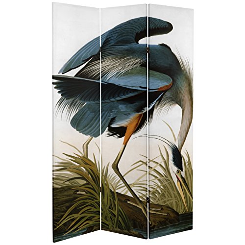 Red-Lantern-6-ft-Tall-Double-Sided-Audubon-Heron-Flamingo-Canvas-Room-Divider-3-Panel-Freestanding-Folding-Privacy-Screen-Partition-and-Separator-for-Modern-and-Contemporary-Bedroom-Home-Office Red Lantern 6 ft Tall Double Sided Audubon Heron Flamingo Canvas Room Divider 3 Panel Freestanding Folding Privacy Screen Partition and Separator for Modern and Contemporary Bedroom Home Office