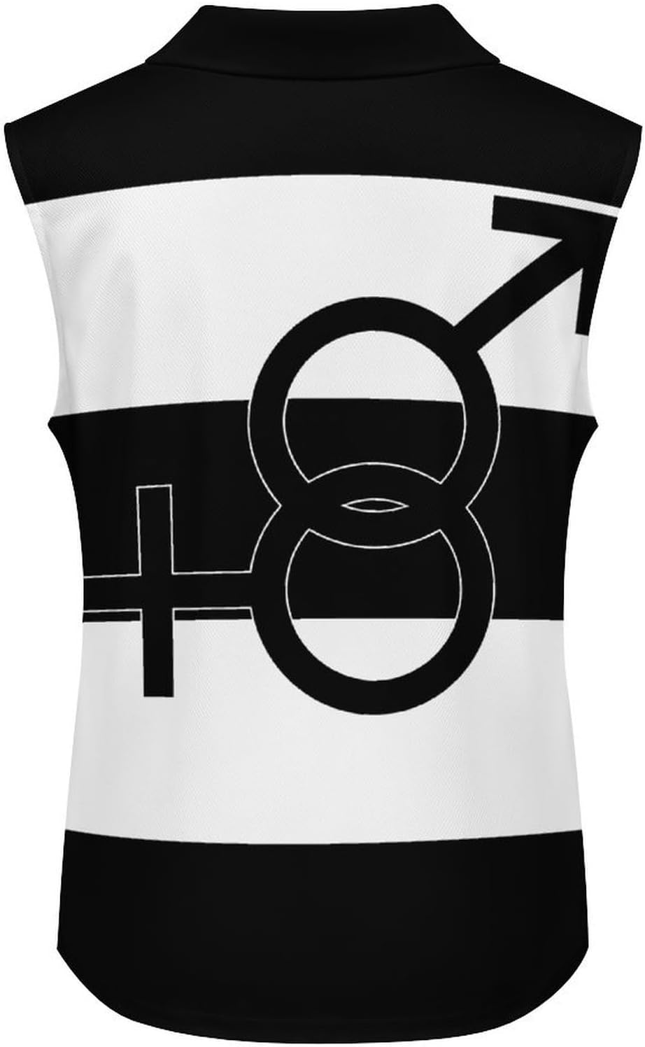 HeteroSym Straight Proud Flag Womens Sleeveless V Neck Golf Polo Shirts | Collared Tank Tops