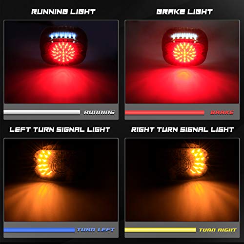 Image of NTHREEAUTO Smoked LED Tail Light Brake Turn Signal Light Low Profile Taillights Compatible with Harley Road King, Sportster 883 1200, FXDL, FLST, Electra Road Glide, Dyna