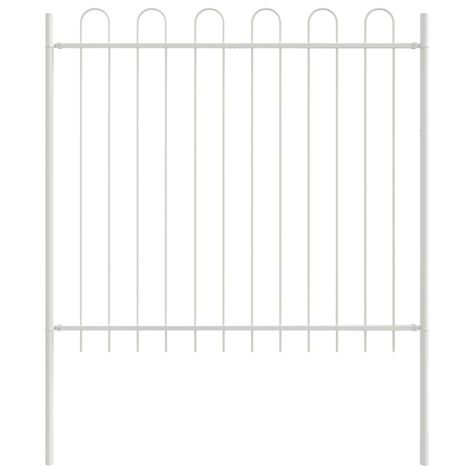 Powder-Coated Steel Garden Fence 3 Panels White 5.1 x 1.5 m Outdoor Boundary Decorative Border for Terrace Yard Lawn Flower Bed