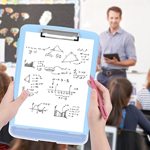 Zaxmey Plastic Clipboard With Storage, Heavy Duty Plastic Storage Clipboard Folder Side-Opening, Clipboard With Compartment Organizer For Student, Coach, School. Size 14 X 10 X 1.2 Inch(Dark Blue) #TOP4