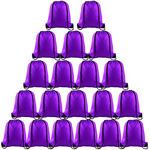 Image of KUUQA 20Pcs Purple Drawstring Backpack Bag Bulk
