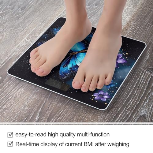 Báscula digital Galaxy azul mariposa para baño miniatura 5