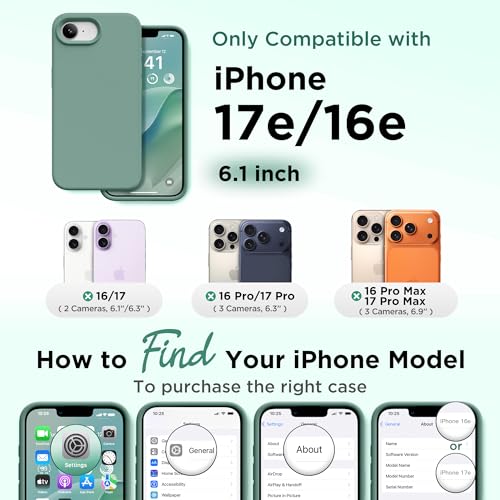 Image of GolbinBox Magnetic for iPhone 17e /16e Case, Silicone Cover,Midnight Green