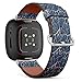 CJBROES Replacement Leather Watch Band, Compatible with Fitbit Versa 3 and Fitbit Sense of Wristband Bracelet Accessory - Trees Without