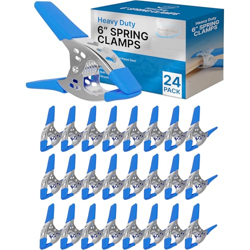 6-Inch Spring Clamps Set (24) Heavy Duty Ni-Plated Steel