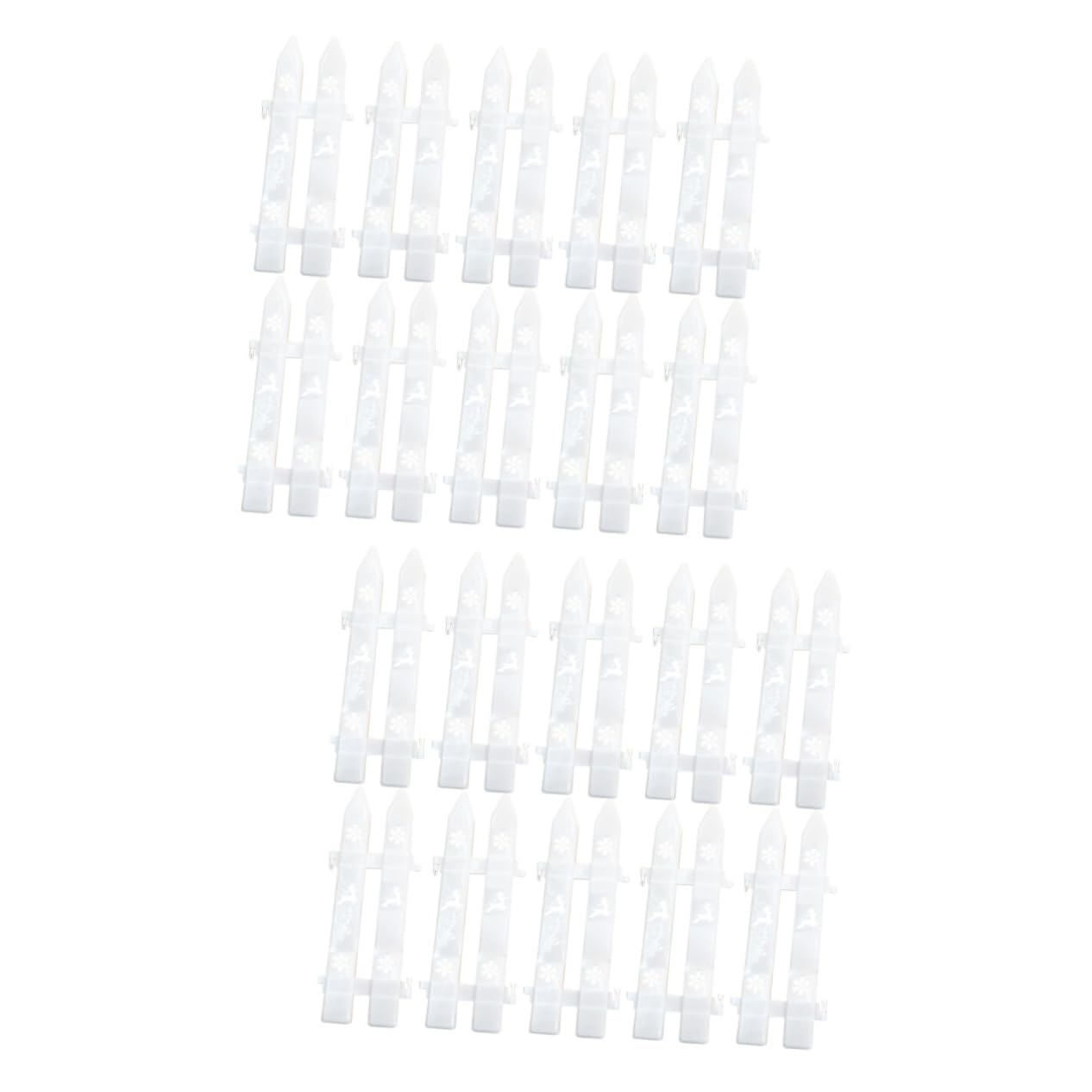 MAGICLULU 2 Sätze Der Zaun Weihnachtsdeko Christmas Tree Fence Christmas Dekoration Garten Spaliere Weihnachten Grenze Weihnachtsfeier Liefert Freigabe Gartenzaun Plastik Weiß 30 Stück * 2