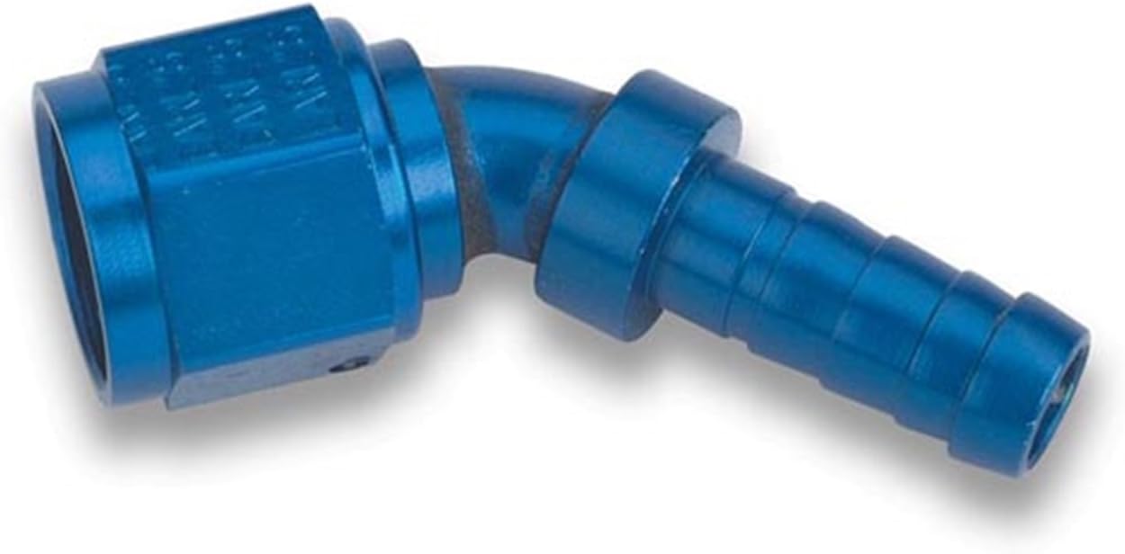 Earl's 704608ERL Auto-Crimp Hose End - 45 Degree - Size -8 - Blue