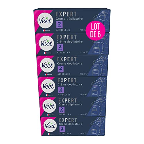 Veet Expert - Crema depilatoria para axilas, 100 ml, 6 x 100 ml