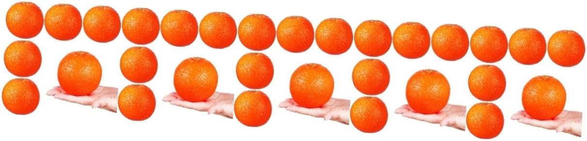 Mobestech 30pcs Faux Orange Models Realistic Simulation Fruit for Home Decor Kitchen and Photography Props Artificial Oranges for Events and Teaching Tools