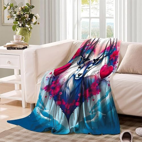 Couverture douillette cerf 3D en microfibre premium douce 150x200 cm