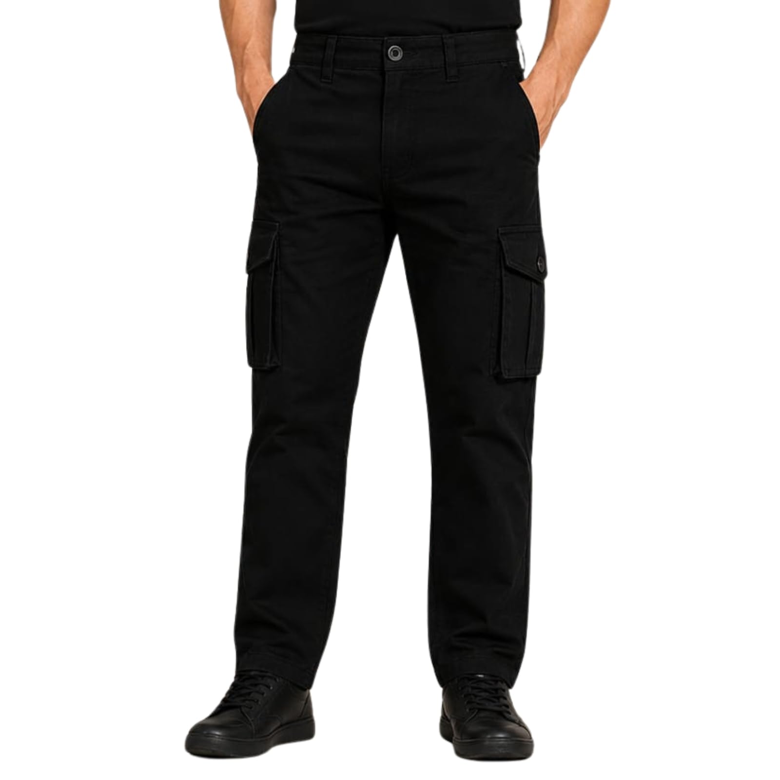 beedoo Men's Straight Fit Cargo Pants | Premium Cotton Casual Trousers with Multiple Utility Pockets | Comfortable Everyday Wear Pants for Outdoor Activities-picture-30