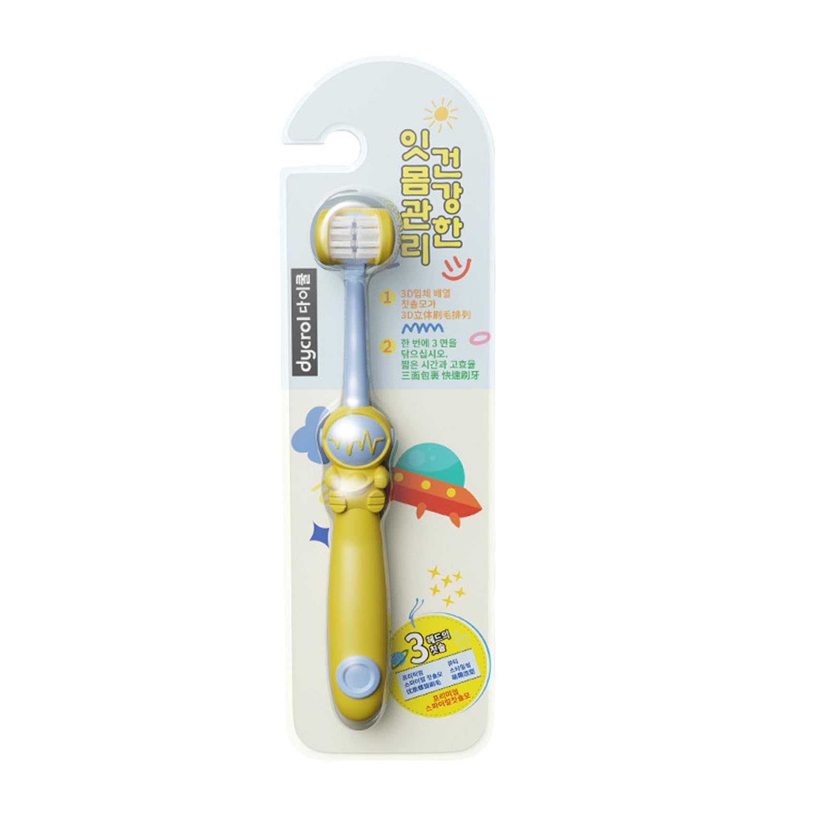 Spazzolino da denti per capelli morbidi a tre lati, spazzolino da denti | morbido per bambini piccoli, astronaut design spazzolino da denti per la cura dei denti dei bambini piccoli, spazzola morbida