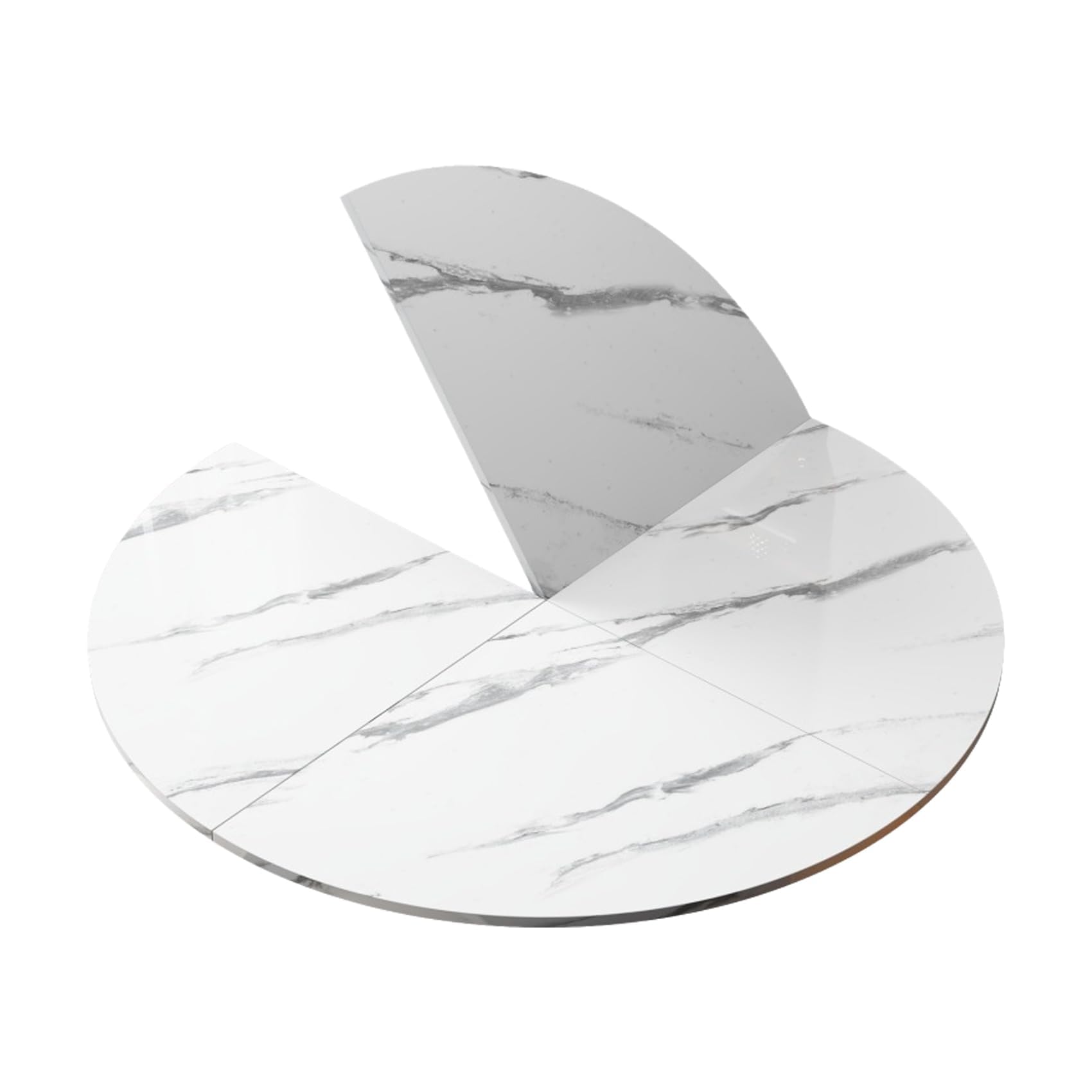 48 to 95 in Diameter Foldable Table Top Extender, Temporary Table Top Replace, Large Wood Round Foldable Table (Stone, 74.8in)