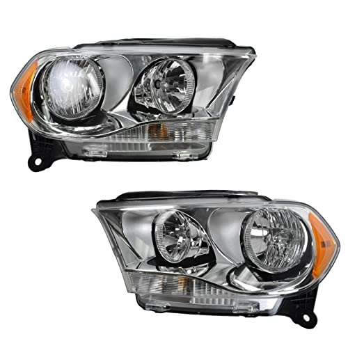 Image of TRQ Headlight Assembly Set CH2502228 CH2503228 Compatible with 2011-2013 Dodge Durango