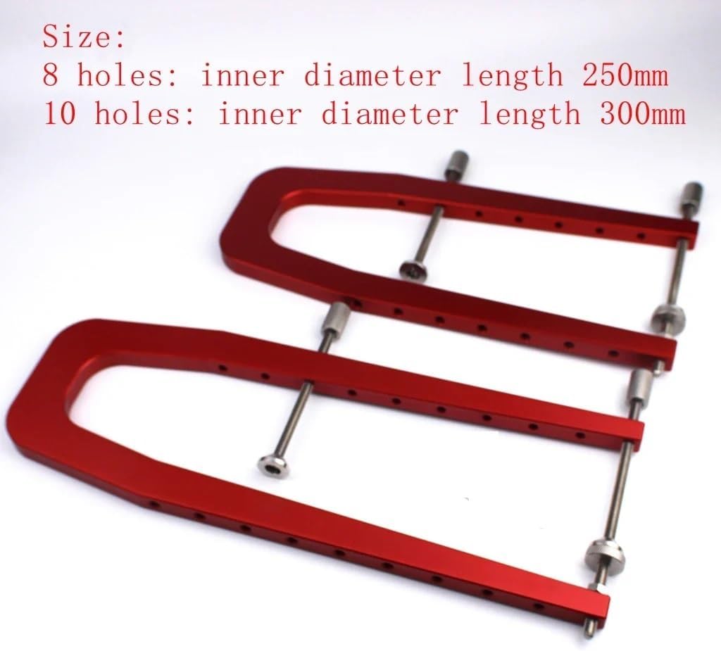 Guyker Aluminum Alloy Acoustic Guitar Repair Tool, CNC Machined Fixing Tool-Mend Panel Backplane Cracking and Opening Repair Adhesive Clamp Red (1PCS Long Length 300mm and 1PCS Short Length 250mm)