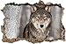 pixxp Blueprint 3D WD S2603 _ 92 x 62 Elegante Lobo en la Nieve Paisaje perforar Pared Adhesivo Pared en 3D, Vinilo, Multicolor, 92 x 62 x 0,02 cm