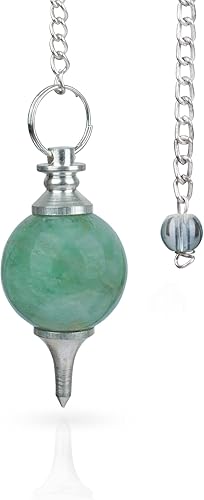 Aventurina verde - Péndulo de radiestesia - Péndulos de cristal - Péndulo celta - Cristal rascador - Herramientas de adivinación - Cristales