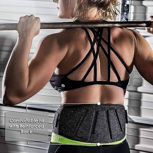 Image of De Jure Fitness Weightlifting Belt for Men & Women | Adjustable Lumbar Support Gym Belt for Lifting | Heavy Duty Back Support for Deadlifts, Squats, CrossFit | Hook & Loop Strap | Size S Black