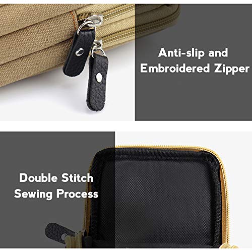 KSIBNW 7"Heuptas voor Mannen Canvas Riem Portemonnee Tas met 3 Zakken Heuptas Heuptasje Waterdichte Tactische Telefoonhouder Portemonnee Outdoor Heuptas met Riemclip voor maximaal 7 inch Telefoon - Image 6