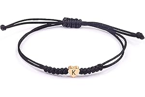 Black Initial Bracelet for Men: Personalized Birthday Gifts