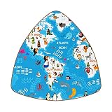 Paquet de 6 sous-Verres pour Table Basse,Carte du Monde et Animaux,sous-Verres en Cuir pour la Maison pour Boissons