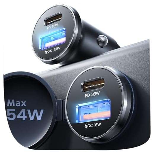 LISEN Cargador Coche Carga Rapida USB C 36W+USB A 18W Cargador Mechero USB Movil Coche Accesorios Adaptador Toma USB de 12V Metal para iPhone 16 15 13 12 Pro MAX Samsung S24 S23 A15 Xiaomi Huawei iPad