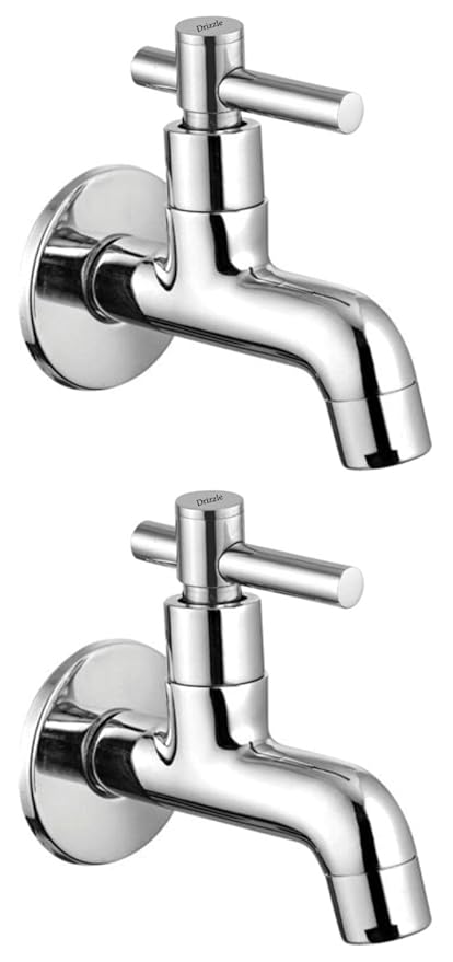 DRIZZLE TRM101-2 Tarim Bib Cock Brass | Chrome Plated | Quarter Turn | Foam Flow (Combo of 2 Pieces)