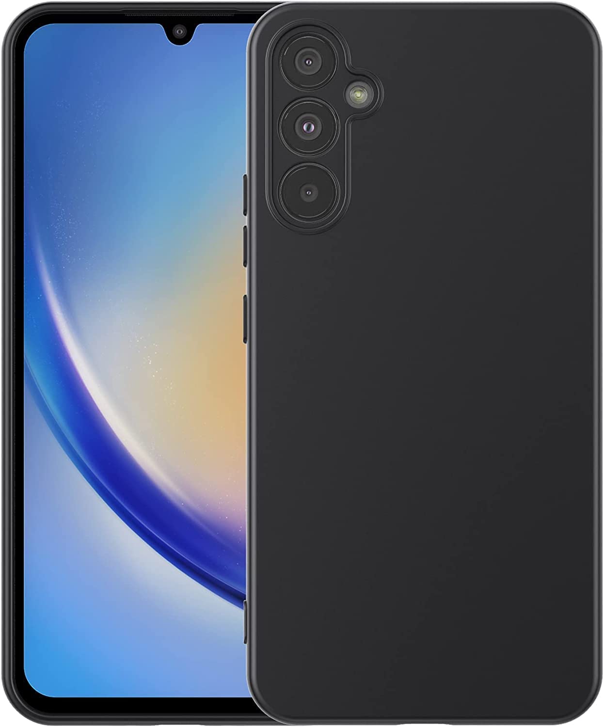 EMODIL Samsung Galaxy A24 Case Black Slim Fit Soft Back TPU Cover Flexible Silicone Cover Matte for Samsung Galaxy A24 (Black)