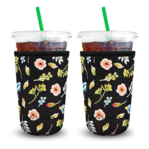 image for XccMe Reusable Iced Coffee Sleeves Neoprene Insulator Cup Cover for Co