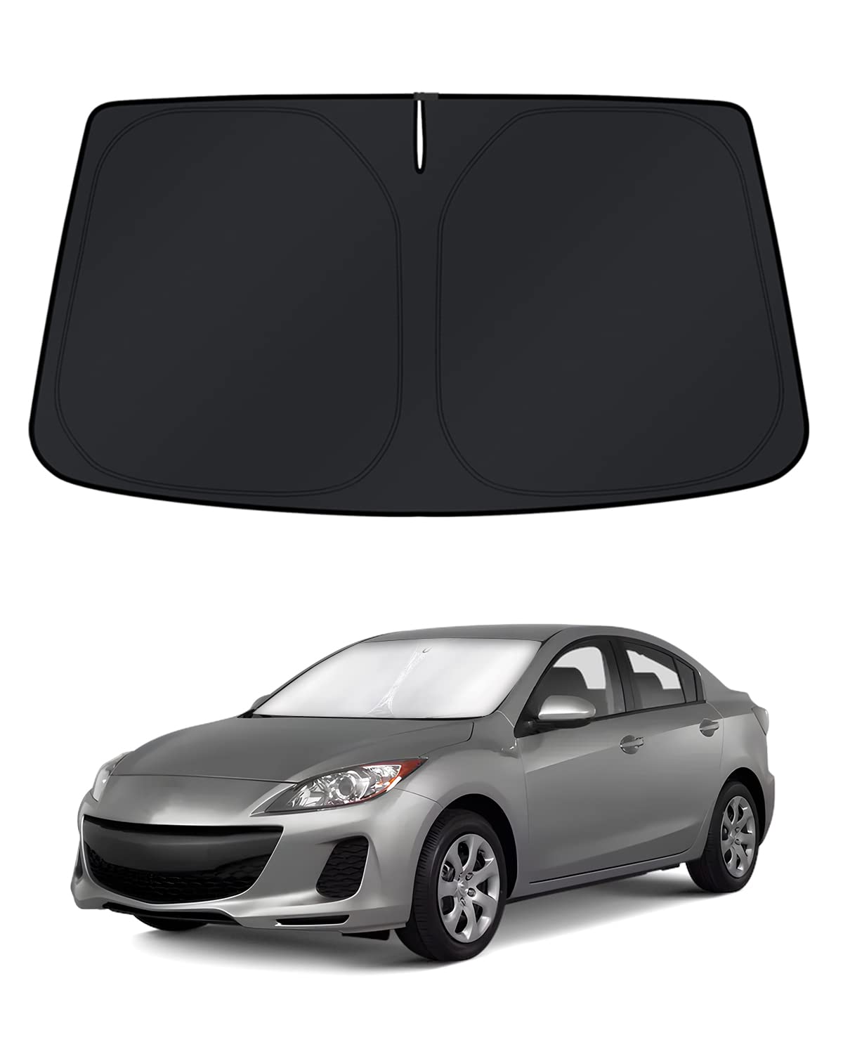 Photo 1 of KUST Windshield Sun Shade for 2010–2013 Mazda 3 Window Accessories Shade Sun Cover Foldable Block UV Rays Keep Car Cooler