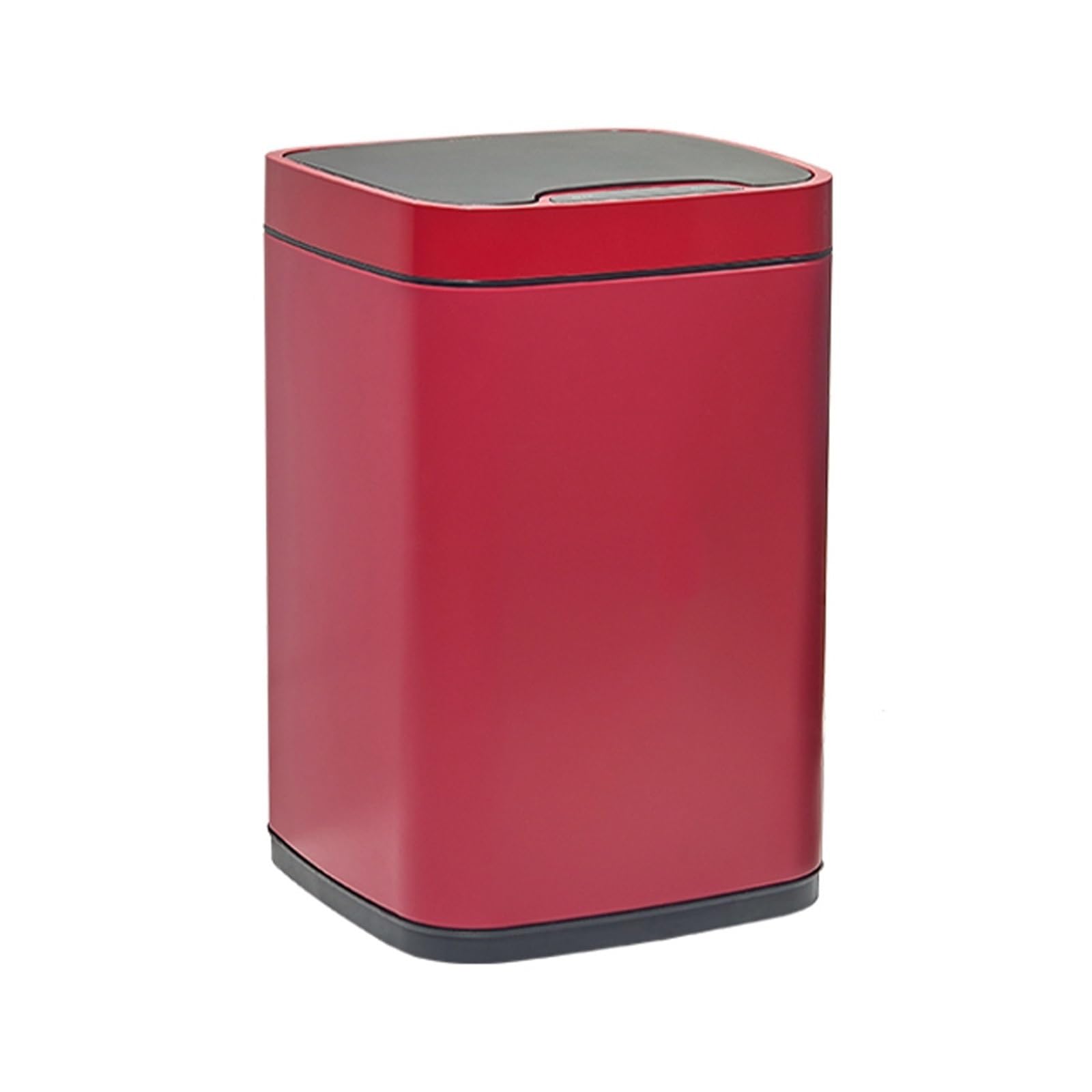 Poubelle en acier inoxydable rouge à capteur automatique pour intérieur moderne