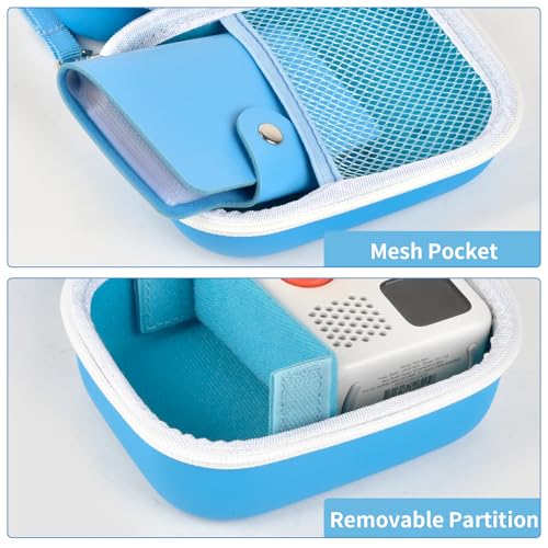 Image of Carrying Case for Yoto Mini Player with 24+ Card Holder-Blue | Hard Shell,Removable Divider, Keep Essentials Protected and Organized for Travel, Car Rides and Daily Use, Case Only