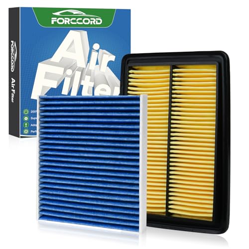 Forccord Cabin & Engine Air Filter Fit for Nissan Rogue 2.5L (2014-20) Rogue 2.0L Hybrid (2017-19) Rogue Sport 2.0L (2017-22) Qashqai 2.0L (2017-23) Activated Carbon Filter Replace#CF11854 CA11858