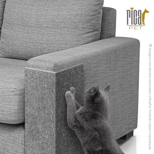 Protetor Para Braço De Sofá E Arranhador Para Gatos Cinza - Par