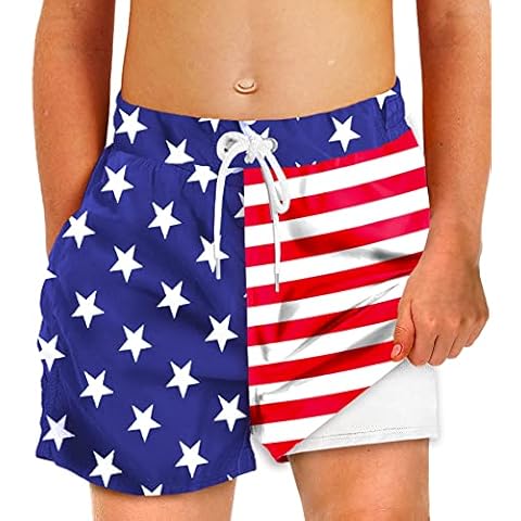 Deerose Kids Patriotic Swim Trunks Cover