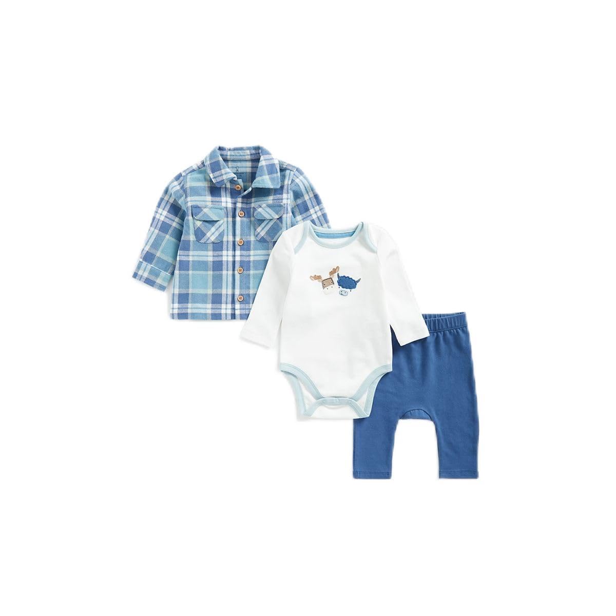 MOTHERCARE Baby Boys Shirt, Bodysuit And Leggings Set