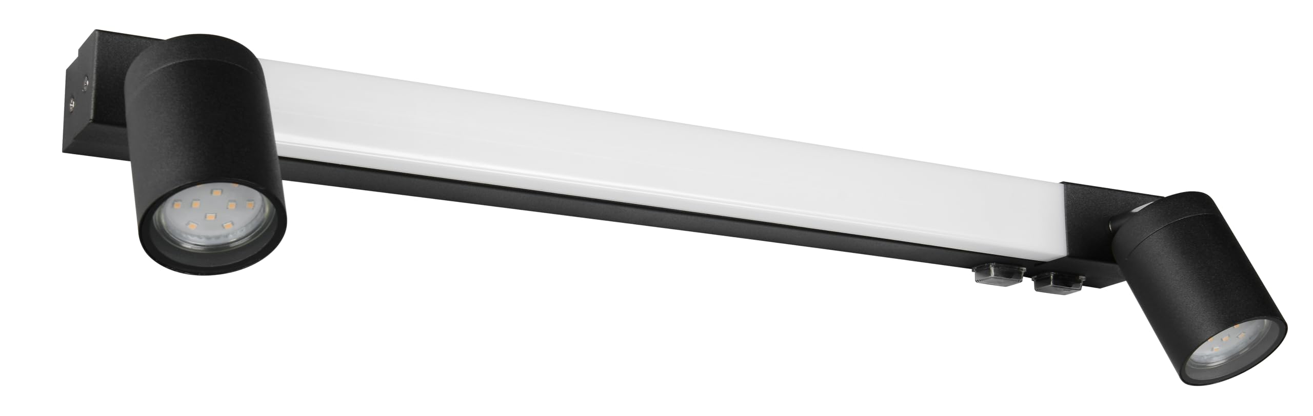 Trio Leuchten LED Badezimmer Wandleuchte Enrico 281470332, Metall Schwarz matt, 6.5 Watt LED, exkl. 2x GU10, Lichtfarbe einstellbar