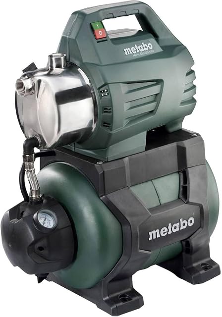 Metabo Metabo Hauswasserwerk HWW 4500/25 Inox (600972000), 1.300 W, max. 4.500 l/h Fördermenge, max. 48 m Förderhöhe, 24 l Druckkessel, Edelstahl — Gartenpumpen