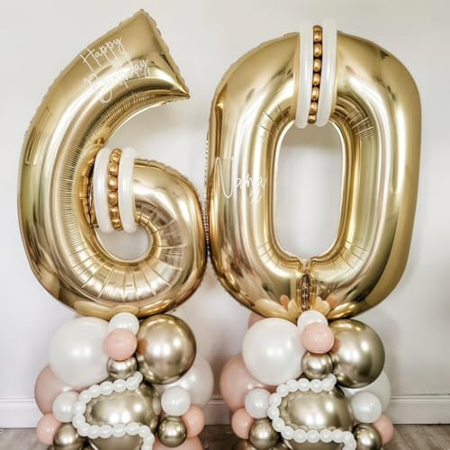 Image of Champagne Gold 9 Balloon Number,40 Inch Light Gold 9 Balloons Big Foil Mylar Helium Number 9 Balloon for Birthday Party Anniversary Decorations