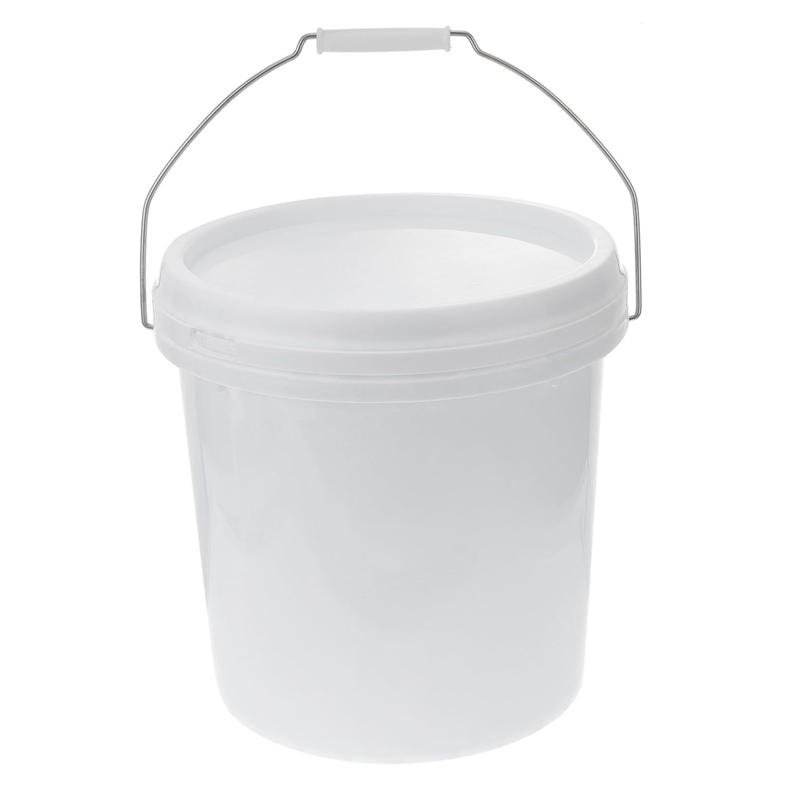 Mikinona Seau Hermétique en Plastique Blanc 10L, Seau Portatif Robuste pour Eau et Produits de Nettoyage, Usage Maison, 3 Gallons
