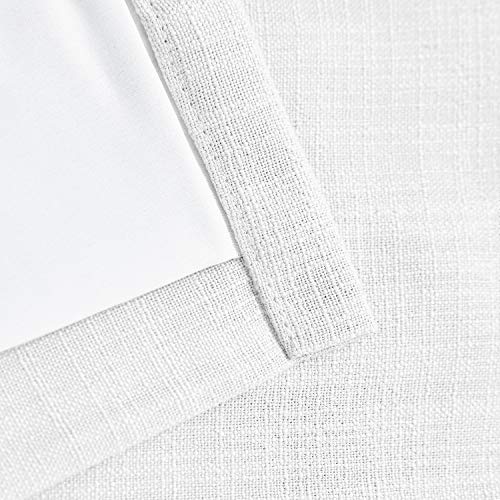 Chadmade 120W X 102L Inch Snow White Linen Polyester Curtain Drapes With Blackout Thermal Lining, Room Darkening Antique Bronze Grommet Curtain For Sliding Glass Door Patio Door Living Room (1 Panel) #TOP4