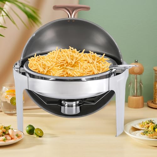 1,58-Gallonen-Hot-Pot-Set aus Edelstahl, Buffetwärmer, Chafing Dish, 180°-Klappdeckel, Alkoholkocher, geeignet für Familienfeiern und Bankette – Bild 7