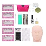 Zinnor Pro False Eyelashes Extension Practice Exercise Set, Professional Head Model Lip Makeup Eyela