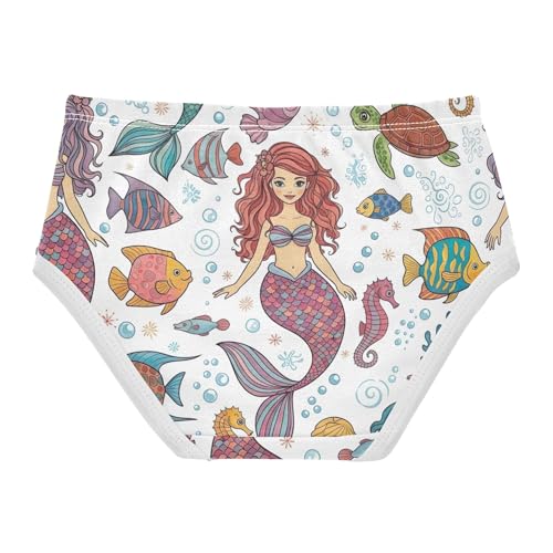 Colorful Mermaid Sea Turtle Bubbles Toddler Girls Underwear 2t Cotton Little Girl Panties Florals Kids Undies Briefs2