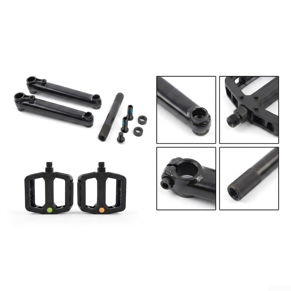 Manovella per bicicletta, lunghezza 170 mm, 48 denti, con asse da 19 mm | Per acciaio al cromo molibdeno premium, alta durata, resistente alla deformazione, include movimento centrale