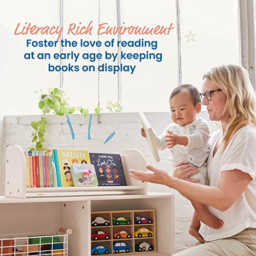 ECR4Kids Tabletop Book Display, Adjustable, Library Storage, White Wash - Image 4