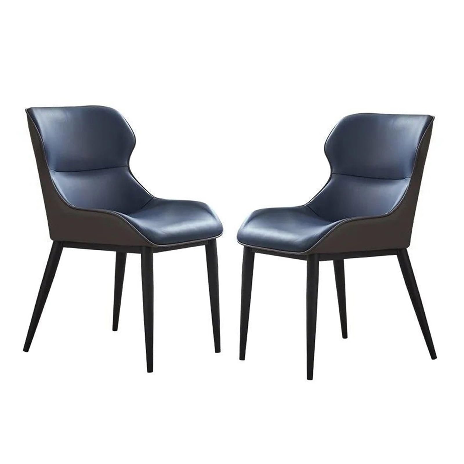 Chaises de cuisine rembourrées en cuir et acier au carbone premium