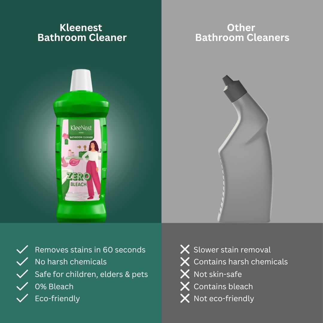 Kleenest Advanced Bathroom Cleaner Liquid, Rose – Bleach Free, 1L 1